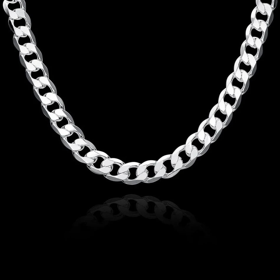 Special offer 925 Sterling Silver necklace for men classic 12MM chain 18-30 inches fine Fashion brand jewelry party wedding gift