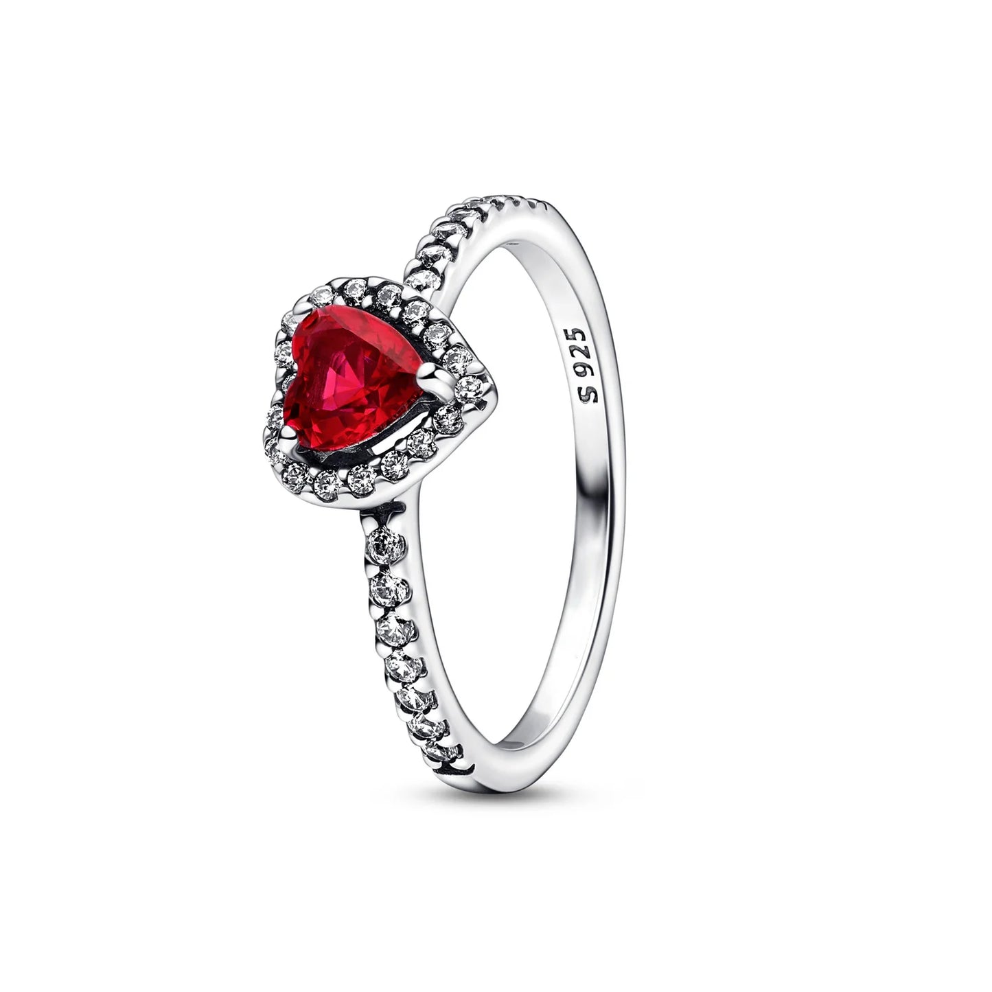 2024 New Fashion Star Moon Red Heart Ring For Women Daily Wear Jewelry Stackable Rings Fashion Love Gift 925 Sterling Silve