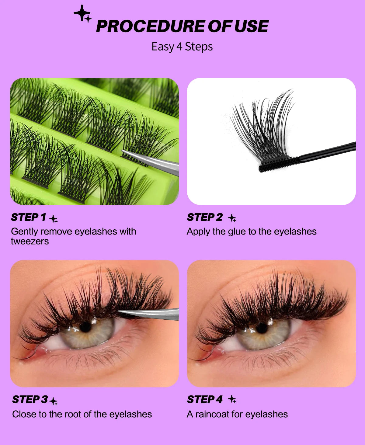 GROINNEYA Cluster Lashes Natural Eyelash extension Volume Individual Lashes Mixed Tray Faux Mink Lashes Cilias Makeup