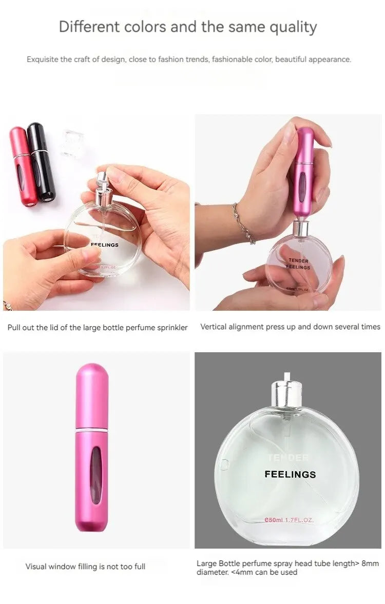 5ml Perfume Sub-bottles Bottom Filling High-end Portable Press Spray Small Spray Bottle Empty Bottle Sample Subpackaging Device