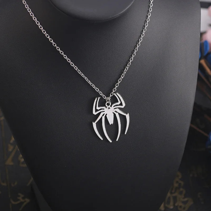 Spider Punk Pendants Chain Mens Necklaces Silver Color Neck Chain Gothic Couple Streetwear Gifts