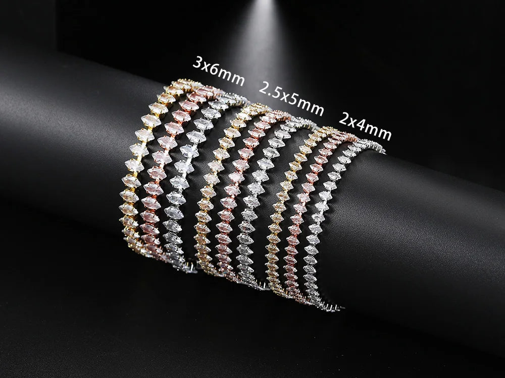 Fashionable Zircon Tennis Bracelets for Women Dazzling Various Shape Crystal Chain on Hand Trend Sexy Party Accessories Jewelry