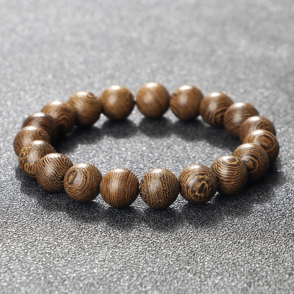 Natural Wooden Beads Bracelet Tibetan Buddha Rosary Handmade Bracelets Men and Women Yoga Meditation Prayer Beaded Jewelry Gifts