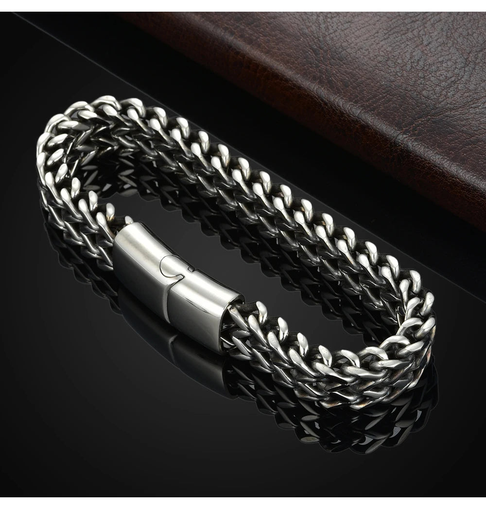 Fashion Men Cuban Bracelet Stainless Steel Women Bracelet On Hand For Couple Unisex Wrist Chain Jewelry