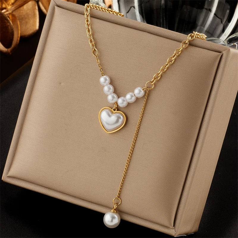 MEYRROYU316L Stainless Steel Geometry Star Moon Butterfly Pendant Multilayer Chain Choker Necklace For Women Wedding Accessories