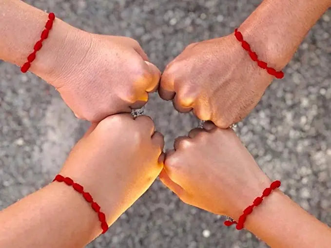 6PCS 7 Knot Red String Bracelet For Couple Rope Braided Bracelets Protection Good Luck Amulet for Success Handmade Jewelry Gift