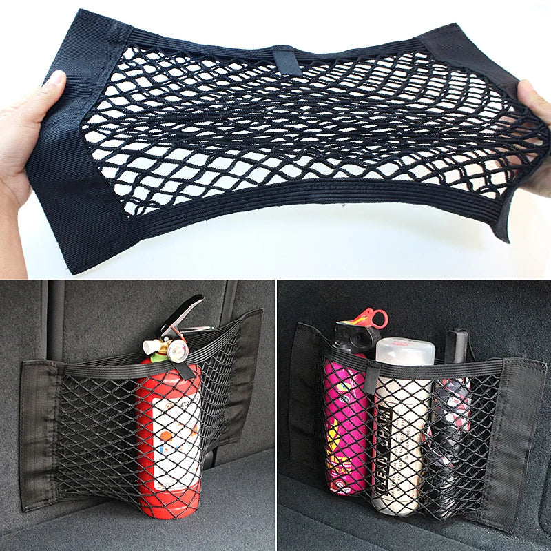 Car Accessories Organizer Net Mesh Seat Elastic Magic Storage For Baseus Car Stuff Byd Rav4 2023 Accessories Xc60