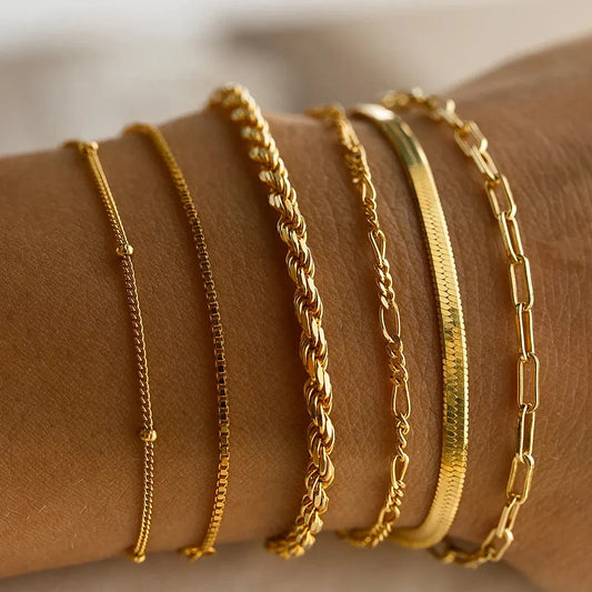 Chic Bracelet Set: 6-Piece Stackable