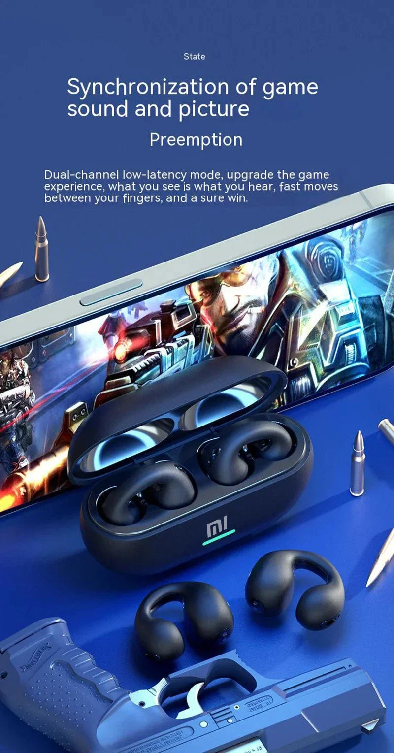 XIAOMI T7500 Bluetooth Earphones Wireless HiFi Stereo Sports Earphones Bone Conduction Headphones With Microphone For Game Music