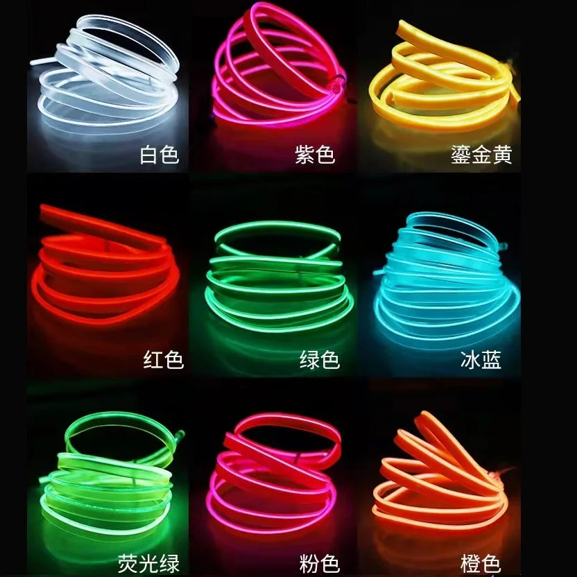 10M/1M/3M/5M Car Interior Led Decorative Lamp Wiring Neon Strip For Auto DIY Flexible Ambient Light USB Party Atmosphere Diode