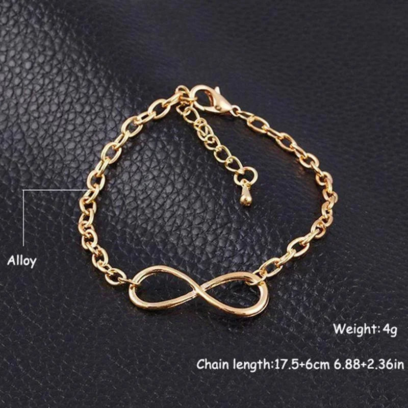 Women Summer Fashion Creative Gifts Infinite Character Bracelet Titanium Steel Plated Rose Gold Bracelets Jewerly Accessories