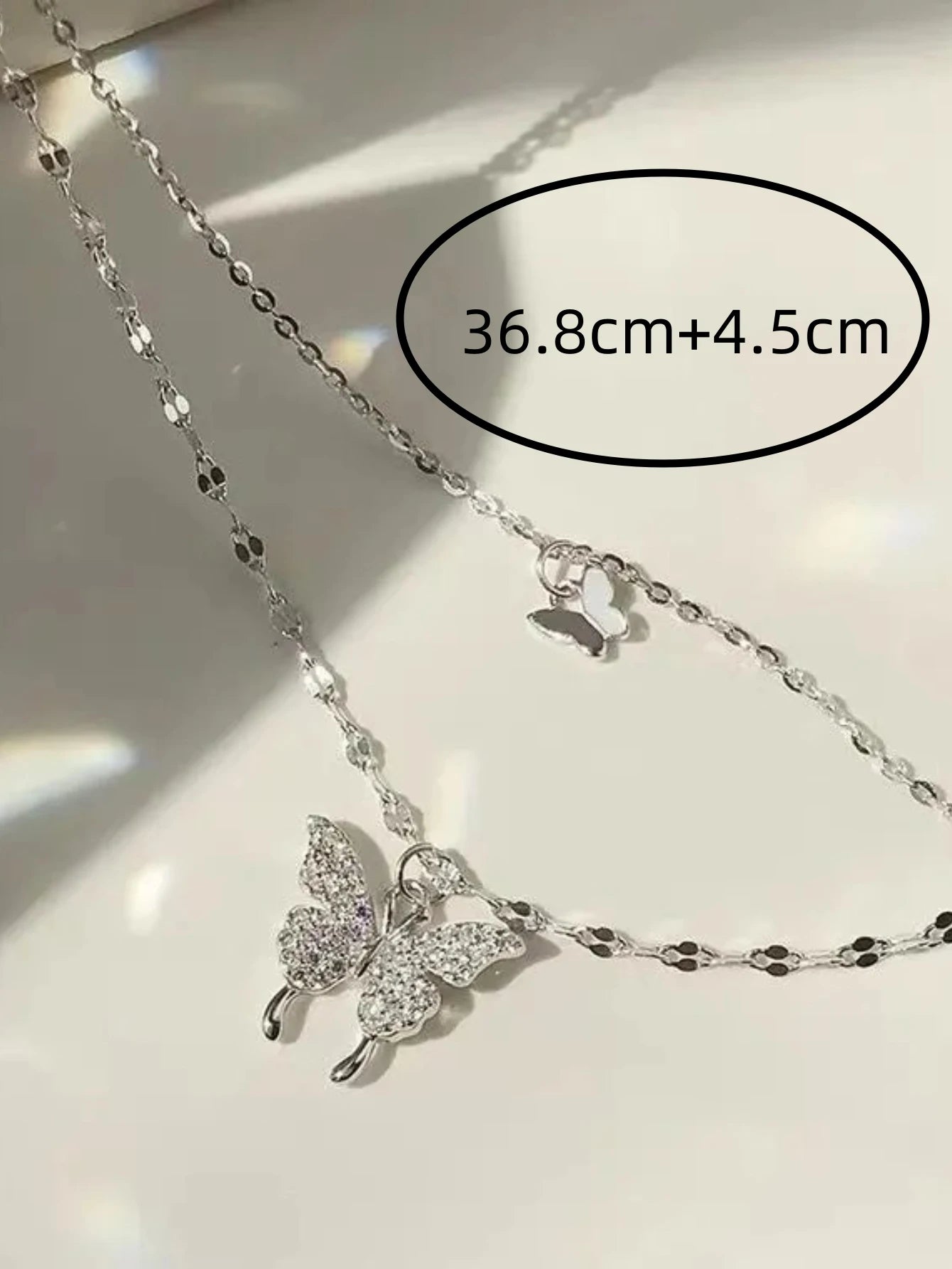 1PC Double Layer Butterfly Necklace for Women, Lats Sparkling Collar Chain, Exquisite Jewelry, Banquet Party, Holiday Gift,