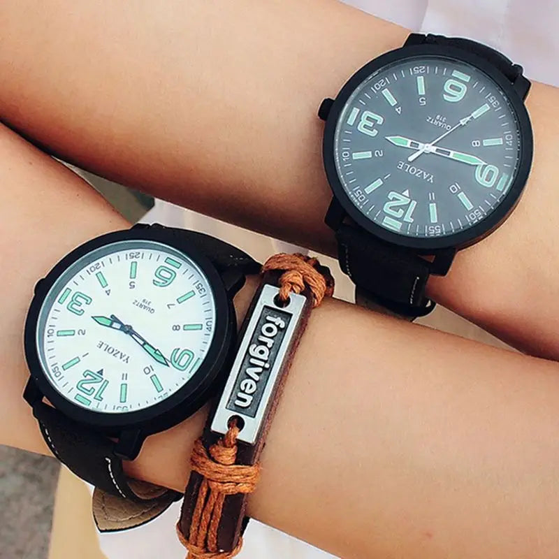 2023 New Large dial Watch Men and Women Large Frame Waterproof Luminous College wind belt Student Watches Wristwatch men