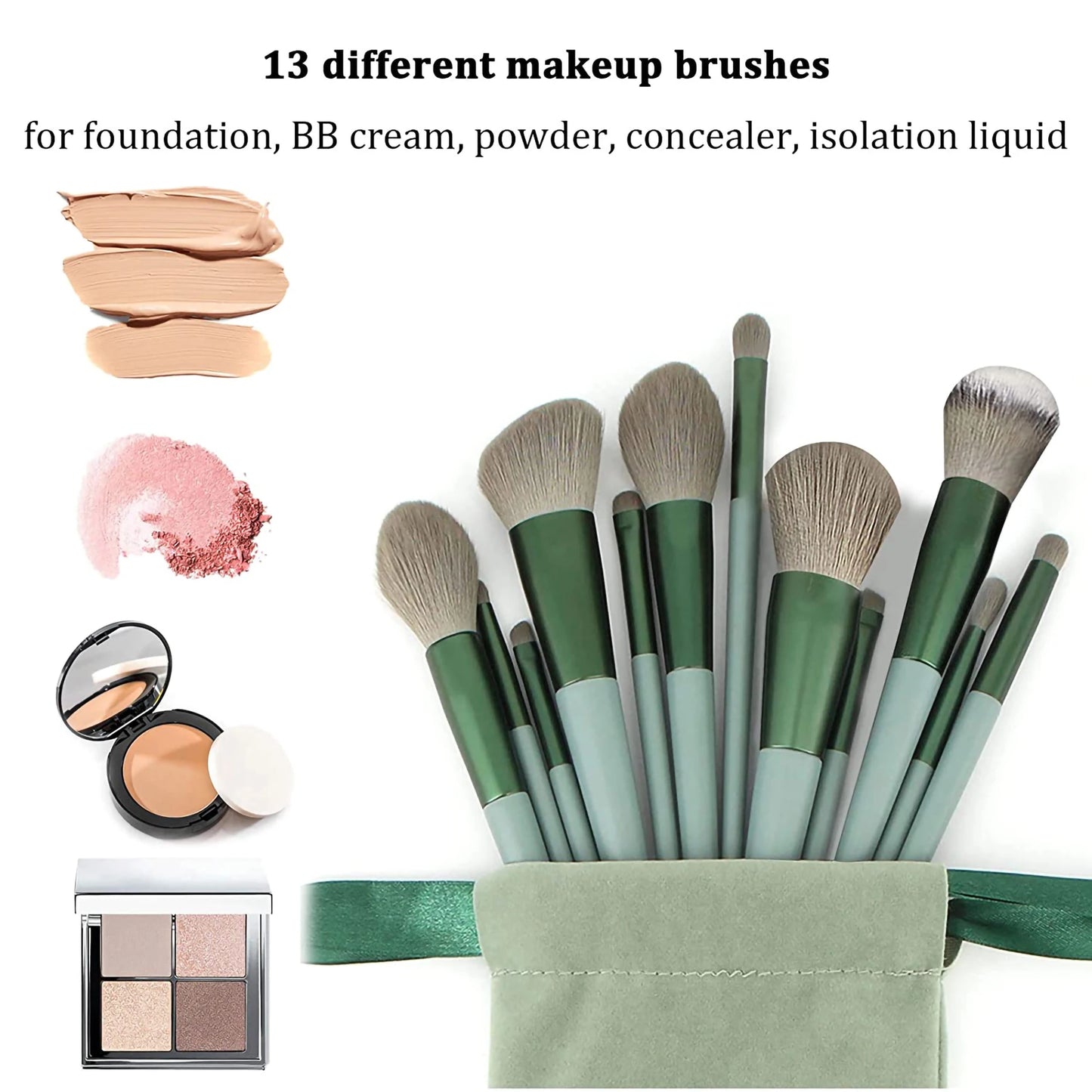 Makeup Brush 13pcs Soft Fluffy Brushes Set Cosmetic Sponge Makeup Brush Cleaning Box Beauty Tool Eyeshadow Professional Blush