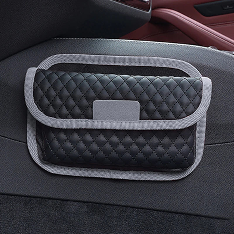 PU Leather Car Storage Pocket Seat Back/Door/Center Console Organizer for Small Stuff Car Storage Bag Universal for All Vehicles