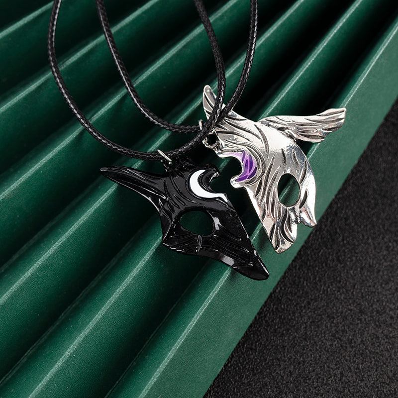 1Pair League Of Legends Style Sheep And Wolf Pendant Necklace Mysterious Splicing Pendant Jewelry Asymmetric Sheep Wolf Pendant