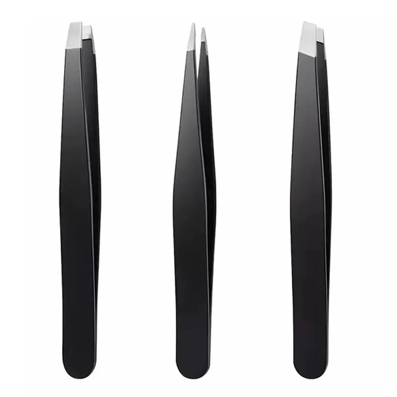 3pcsPremium Stainless Steel Eyebrow Tweezers Set - Precision Sharp Flat/oblique/pointed Tweezers