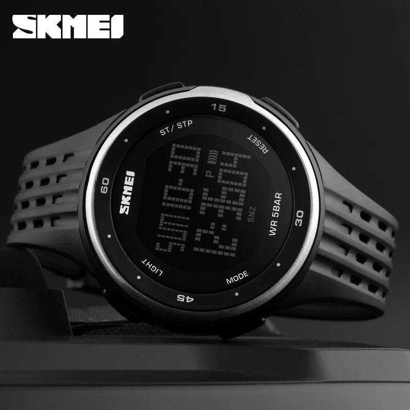 SKMEI 1219 Mens Ladies Digital Clock Relogio Masculino  Outdoor Sport Watches Men Women Waterproof LED Sport Military Watches