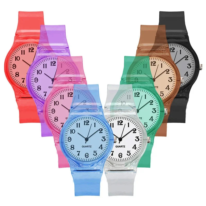 2023 Casual Fashion Women Lady Silicone Jelly Quartz Watch Women Lovely Wristwatch Transparent Summer Candy Color Student Clock