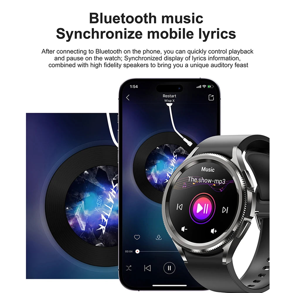 For Samsung Galaxy Watch6 Classic Smartwatch Men GPS Sports Health Heart Rate Waterproof Bluetooth Call Smart Watch 2024 New