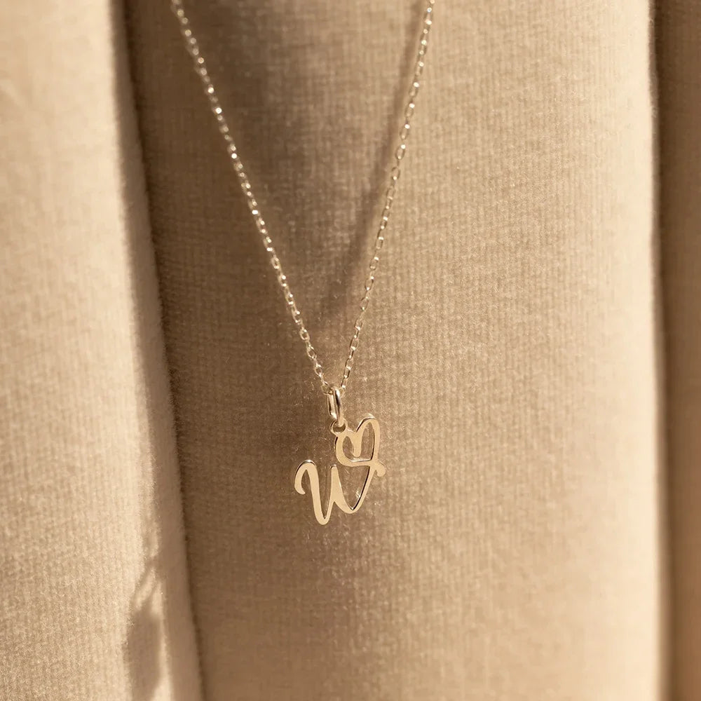 women Initial Necklace  Art Letter A-Z Charm Pendant Necklace Women's Minimalism Jewelry Gift Stainless Steel Jewelry Wholesale