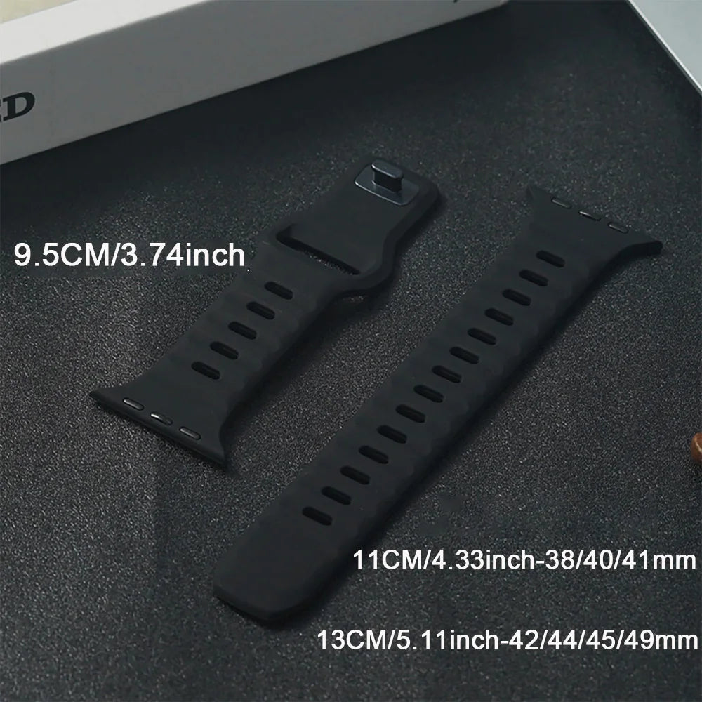 Silicone Strap for Apple Watch Band Ultra 2 49mm 45mm 44mm 40mm 41mm 42mm Sport Bracelet Correa for Iwatch Series 9 8 7 6 SE 5 4