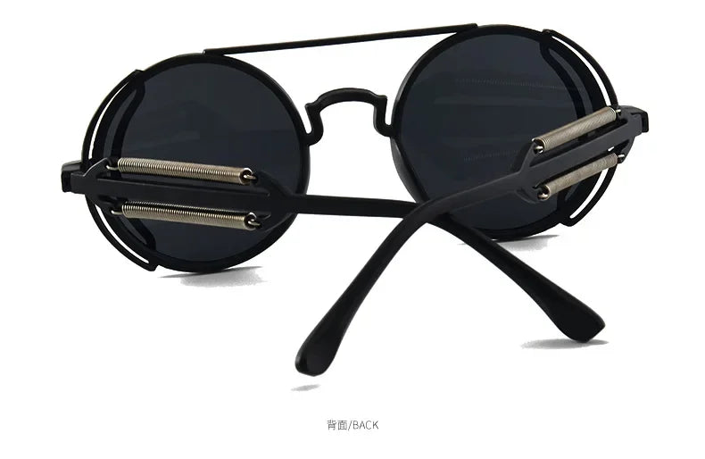 Classic Gothic Steampunk Sunglasses Luxury Brand Designer High Quality Men and Women Retro Round Pc Frame Sunglasses