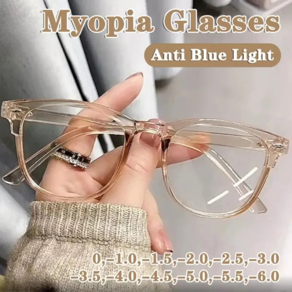 Women Myopia Glasses Anti-blue Light Clear Eyeglasses Prescription Shortsighted Transparent Computer Glasses Gafas De Lectura