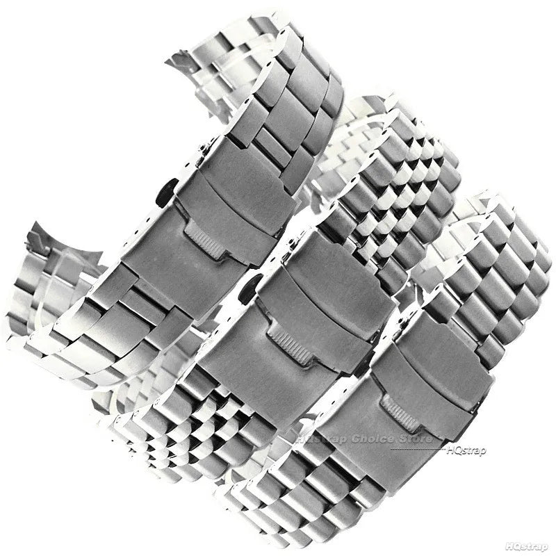 20mm 22mm Solid Stainless Steel Band Curved End Replacement Strap for Seiko SKX007 SKX009 SKX011 with Tool Bracelets Accessories