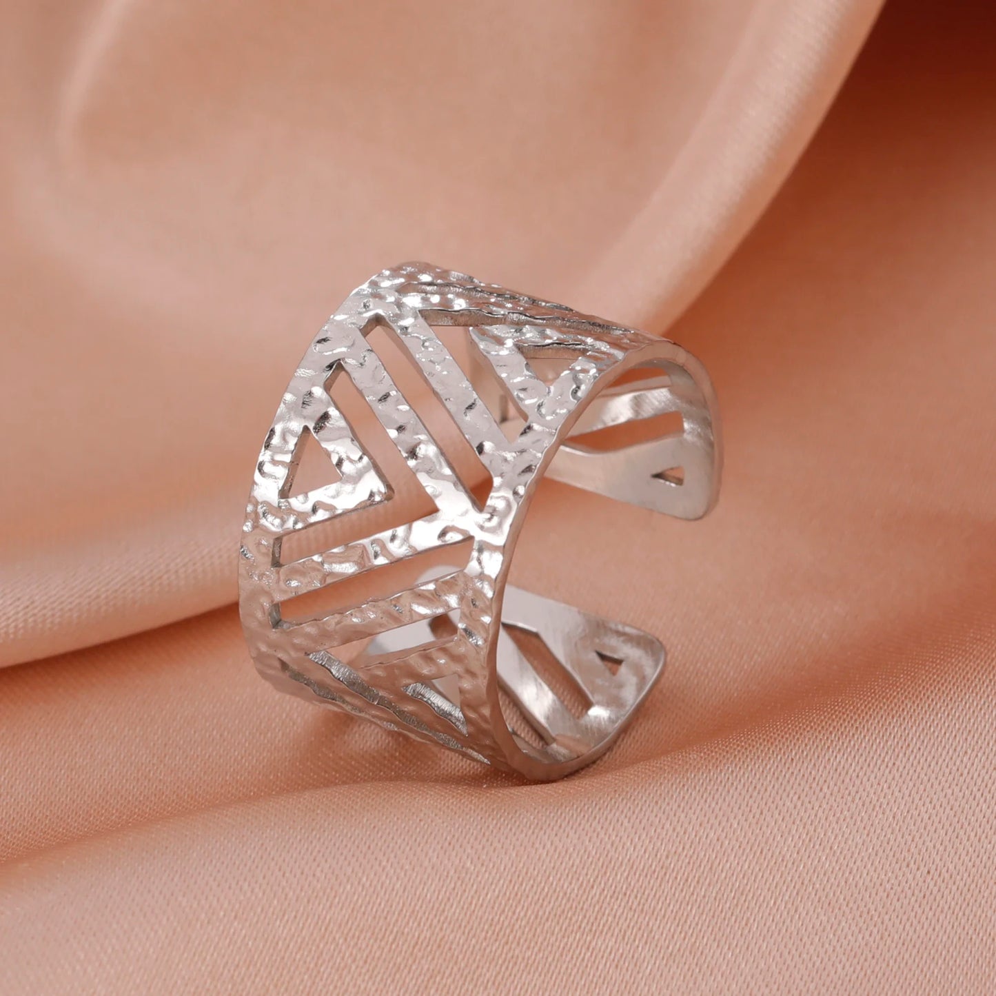 Skyrim Stainless Steel Women Rings Geometric Heart Aesthetic Adjustable Open Finger Ring Fashion Party Jewelry Gifts Wholesale