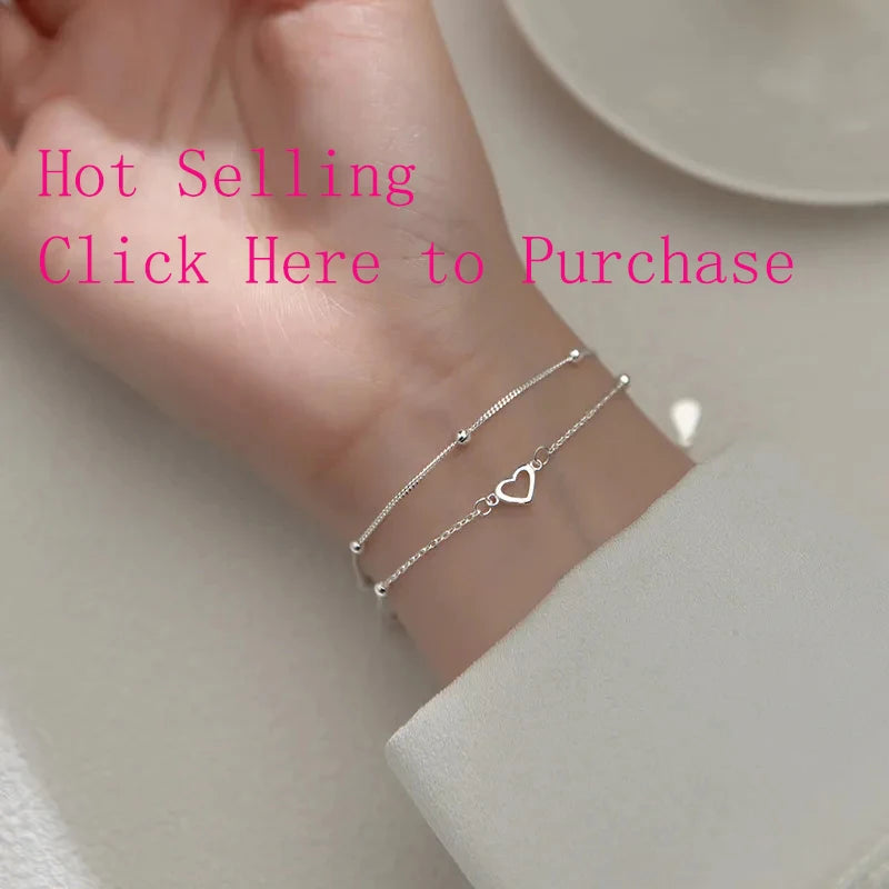 VENTFILLE 925 Sterling Silver Thai Silver Bracelet for Women Vintage Geometric Heart Love Lucky Punk Jewelry 2023 New Dropship