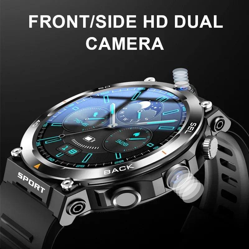 4G SIM Card Smart Watch 2024 Android OS 16G ROM GPS Wifi HD Dual Cameras Video Calls Recording Google Play SmartWatch for Men