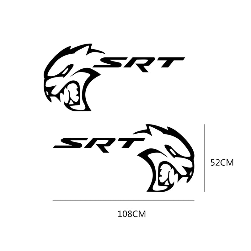 2PCS Hellcat Car Stickers Waterproof Vinyl Film Stickers Car And Truck Body Bumper Decorative Stickers