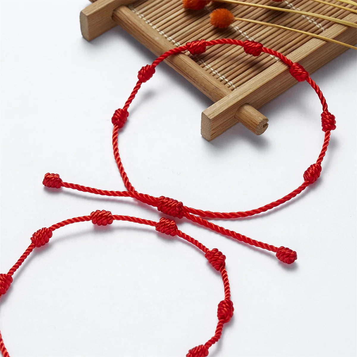 2Pcs/Set 7 Knots Red String Bracelet for Women Men Lucky Amulet Handmade Rope Bracelets Friendship Couple Wristband Jewelry Gift