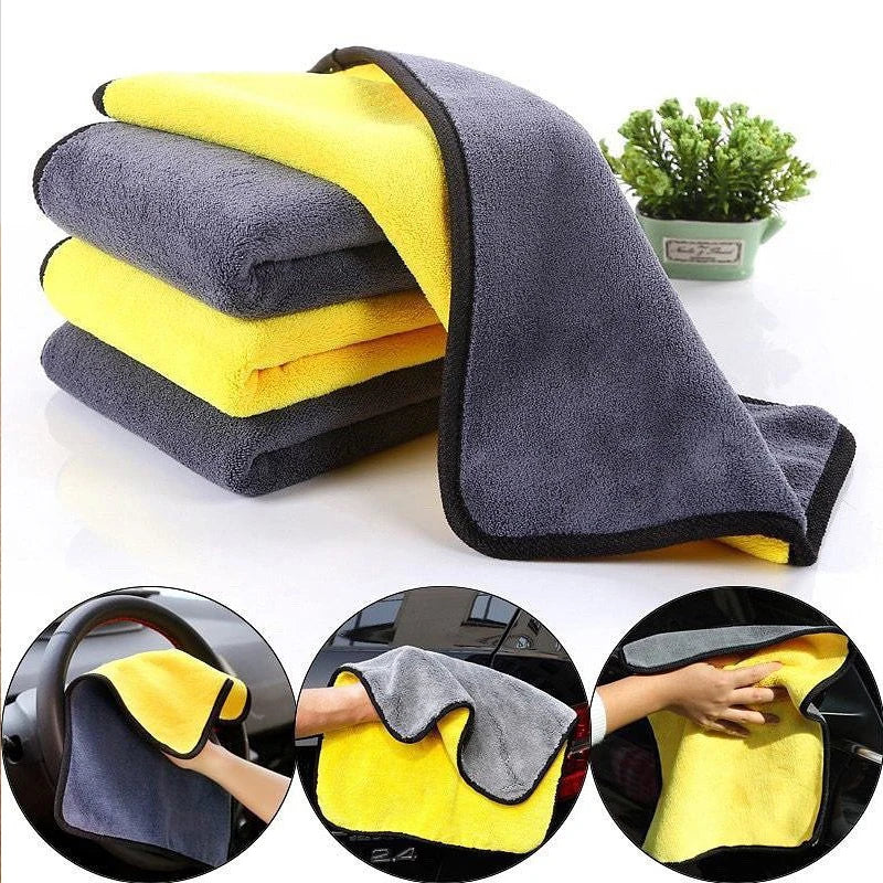 Microfiber Car Wash Towels Double Side Thickened Car Cleaning Cloths Household Kitchen Windows Wiping Rags Detailing Products