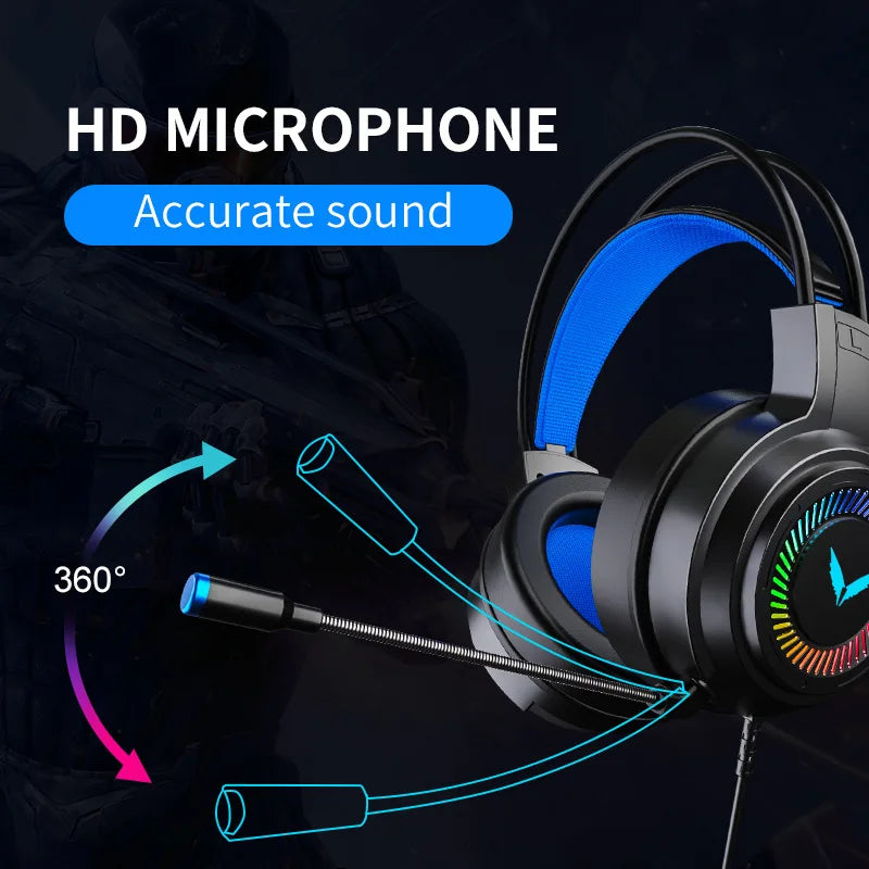 G58 Gaming Headset Wired 7.1 Stereo Channel Headset Bass Earphone Headphone With Mic for Computer Pc Gamer Foldable