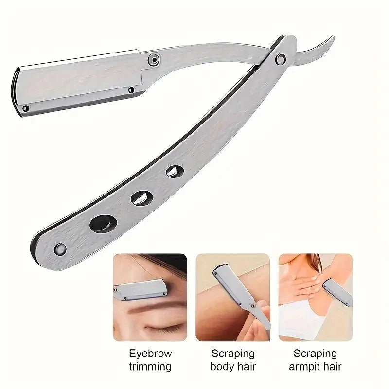 Straight Razor Foldable Safety Manual Shaves Blades Men Stainless Steel Shaving Razor Face Care Body Face Hair Removal Knife