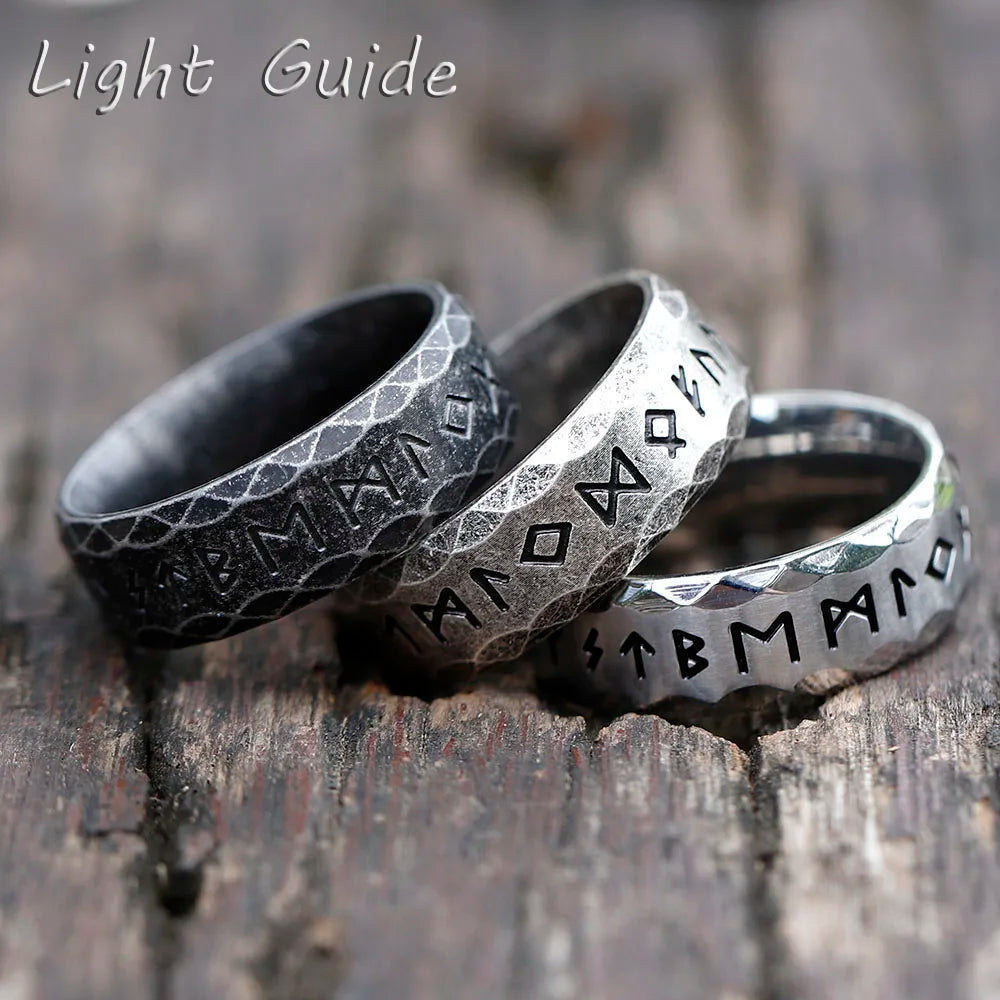 2022 NEW Men's 316L stainless-steel rings retro Odin Viking rune for teen RING Amulet fashion Jewelry Gift free shipping