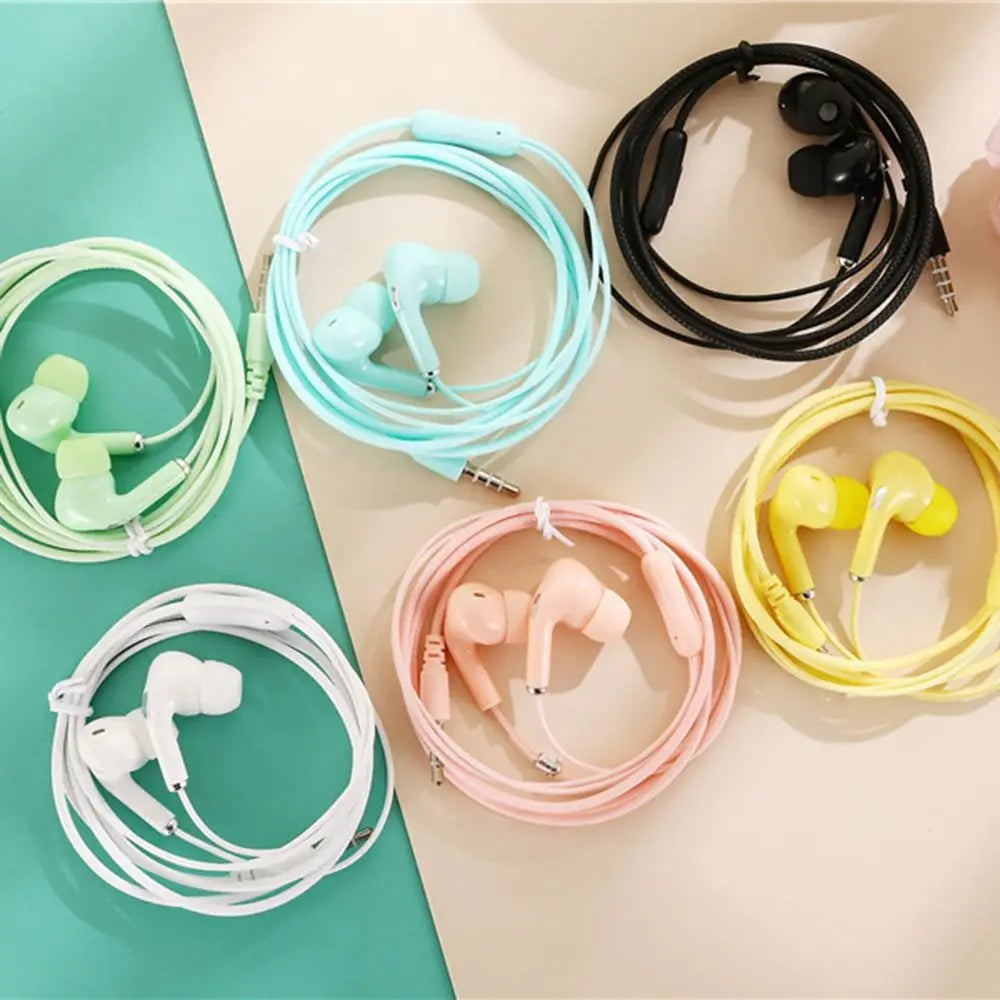 High Definition Wired Earphone 3.5mm In-Ear Control Portable Sport Wired Headset With Mic Wired Headphones For Mobile Phones