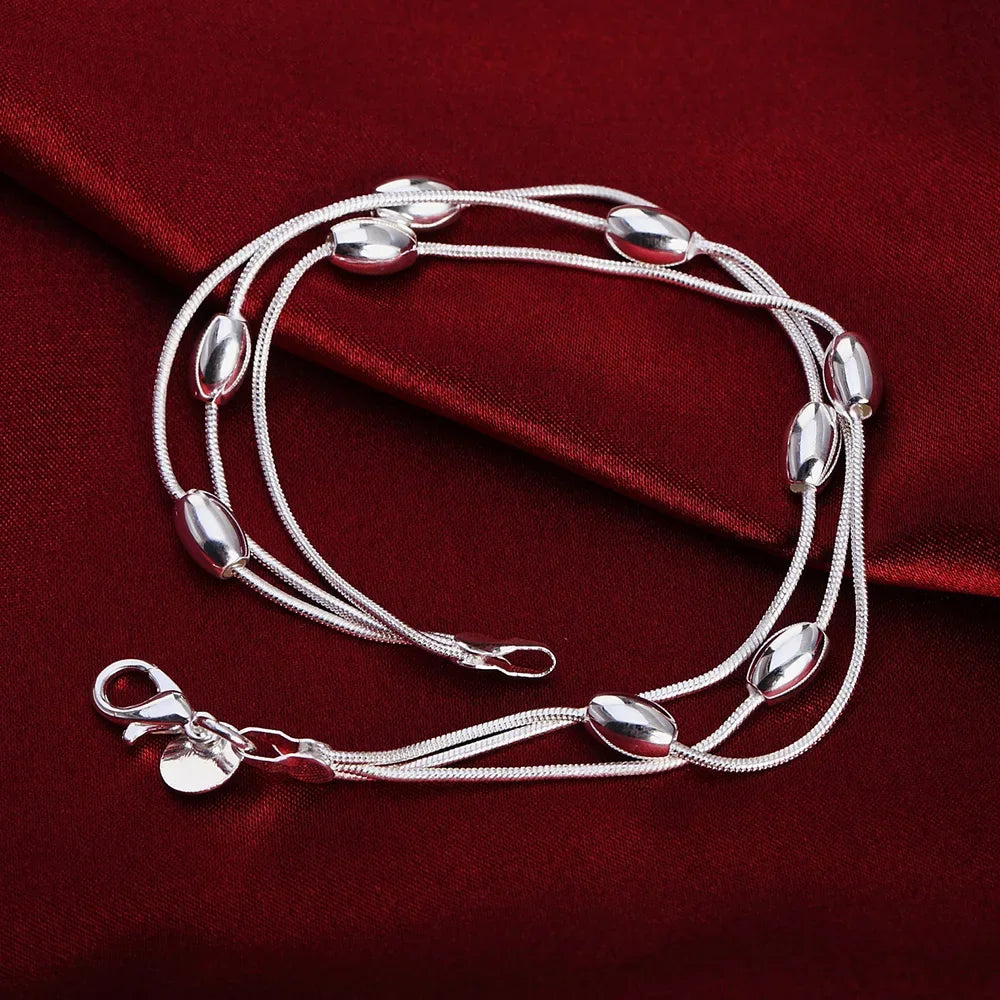 New High quality 925 Sterling Silver 4MM Women Men chain Male Twisted Rope Bracelets Fashion Silver Jewelry