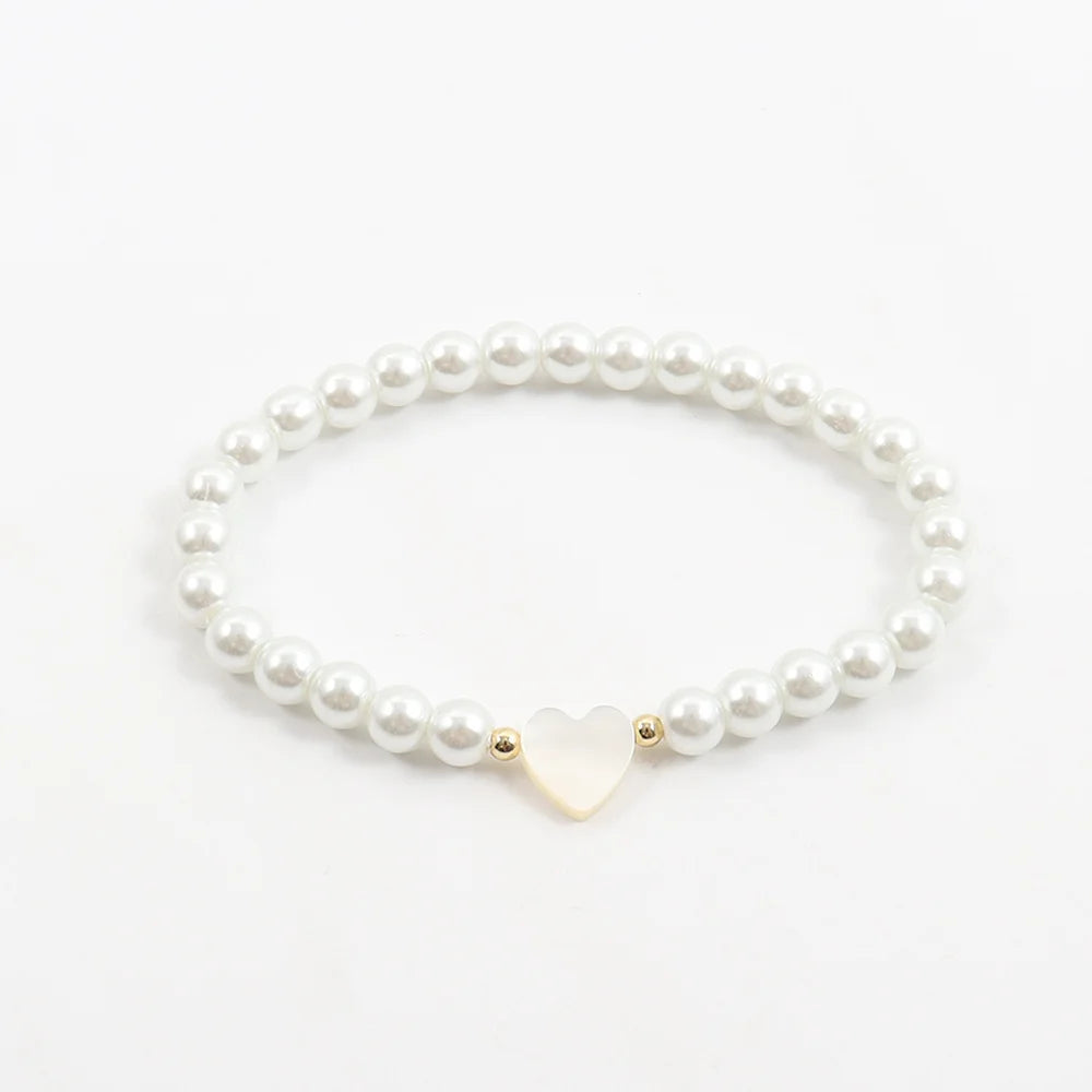 New Trendy Shell Heart Bracelet Women Classic Handmade Stone Beaded Bracelet For Women Jewelry Gift