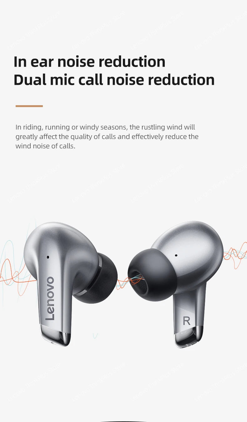 100% Original Lenovo LP5 Wireless Bluetooth Earbuds HiFi Music Earphone With Mic Headphones Sports Waterproof Headset 2022 New