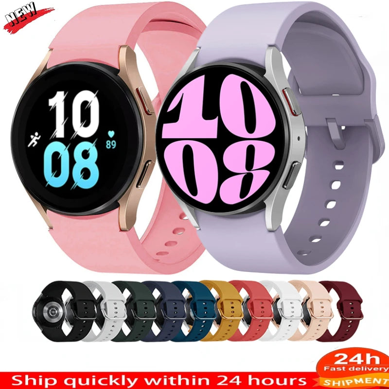 20mm Silicone Strap for Samsung Galaxy Watch 7 6 5 40mm 44mm 5 Pro 45mm Bracelet for Watch 4 6 Classic 46mm 42mm 43mm 47mm Band