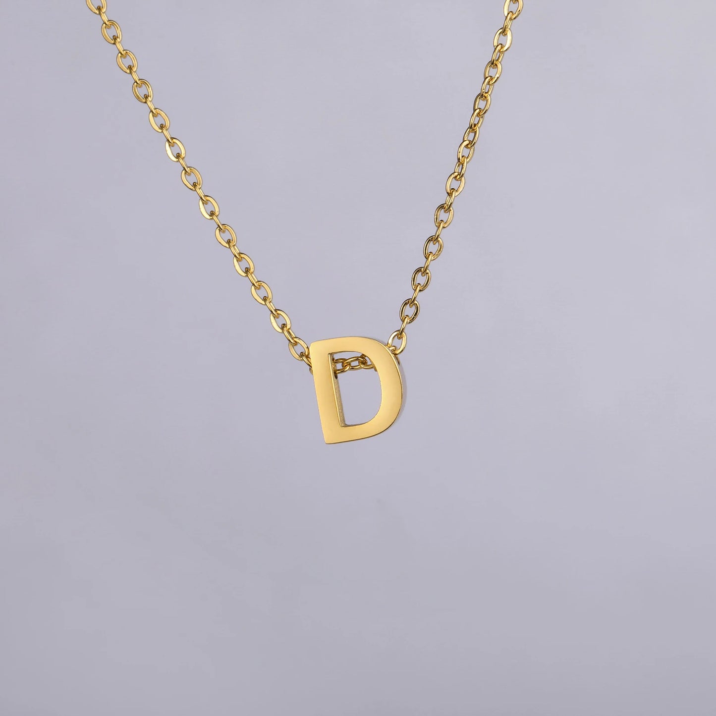 Unift Family Initial Name Necklaces Letter Alphabet M Pendant Stainless Steel Women Neck Chain Choker Trendy Minimalist Jewelry