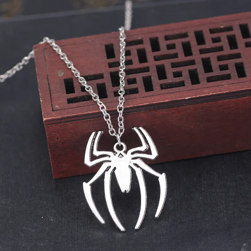 Spider Punk Pendants Chain Mens Necklaces Silver Color Neck Chain Gothic Couple Streetwear Gifts