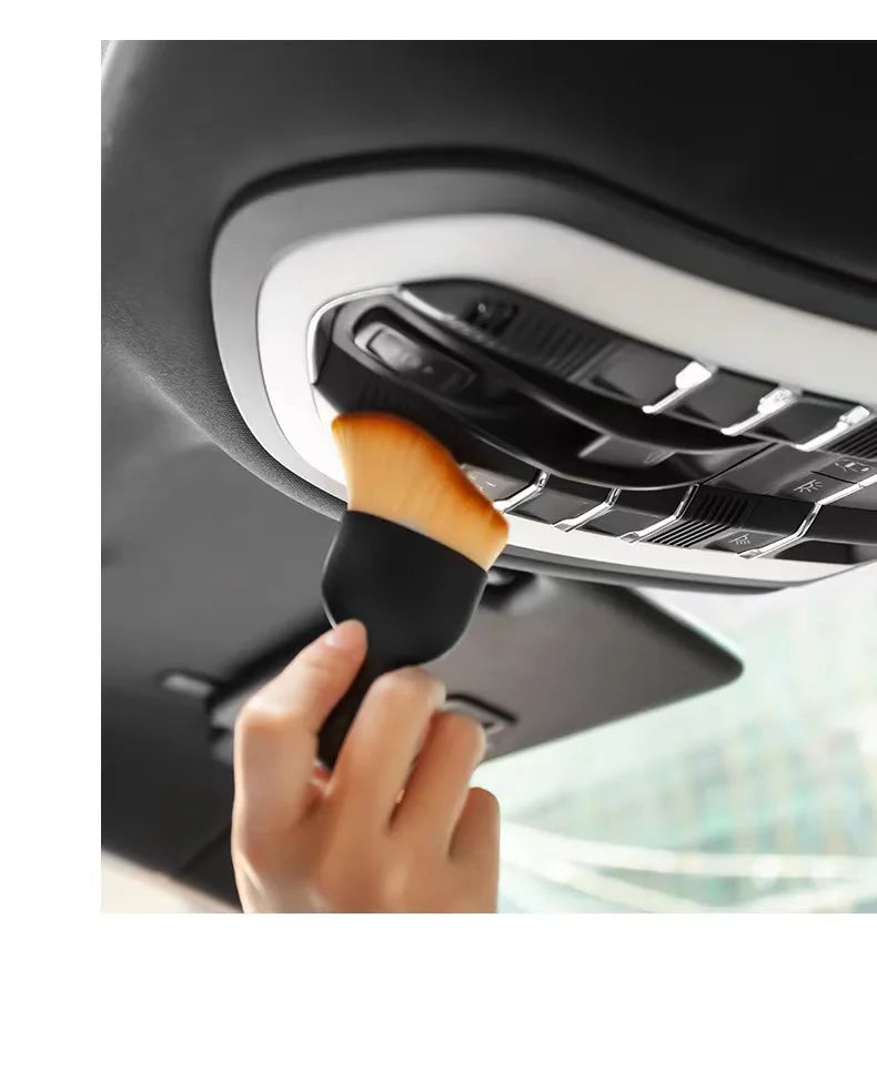 Car Air Vent Cleaning Soft Brush with Casing Car Interior Cleaning Tool Artificial Car Brush Car Crevice Dusting Car Detailing