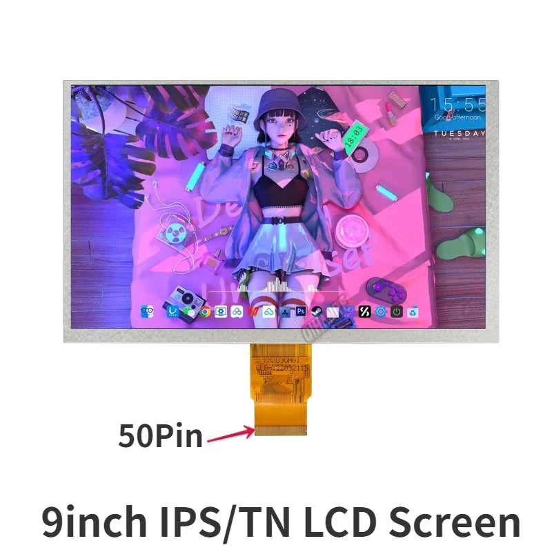 9Inch Resolution 1024x600 50Pins HD IPS LCD Screen Display LCDS Panl With Audio Driver Board Kit Industrial Manufacturing Car