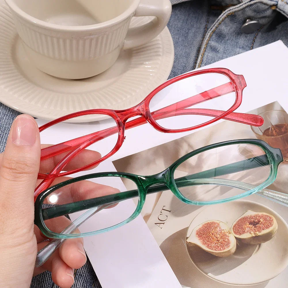 Y2K Retro Red Green Square Frame Glass Eyewear Women Anti-blue Light Goggles Eyeglasses Harajuku Reading Spectacle Eyewears