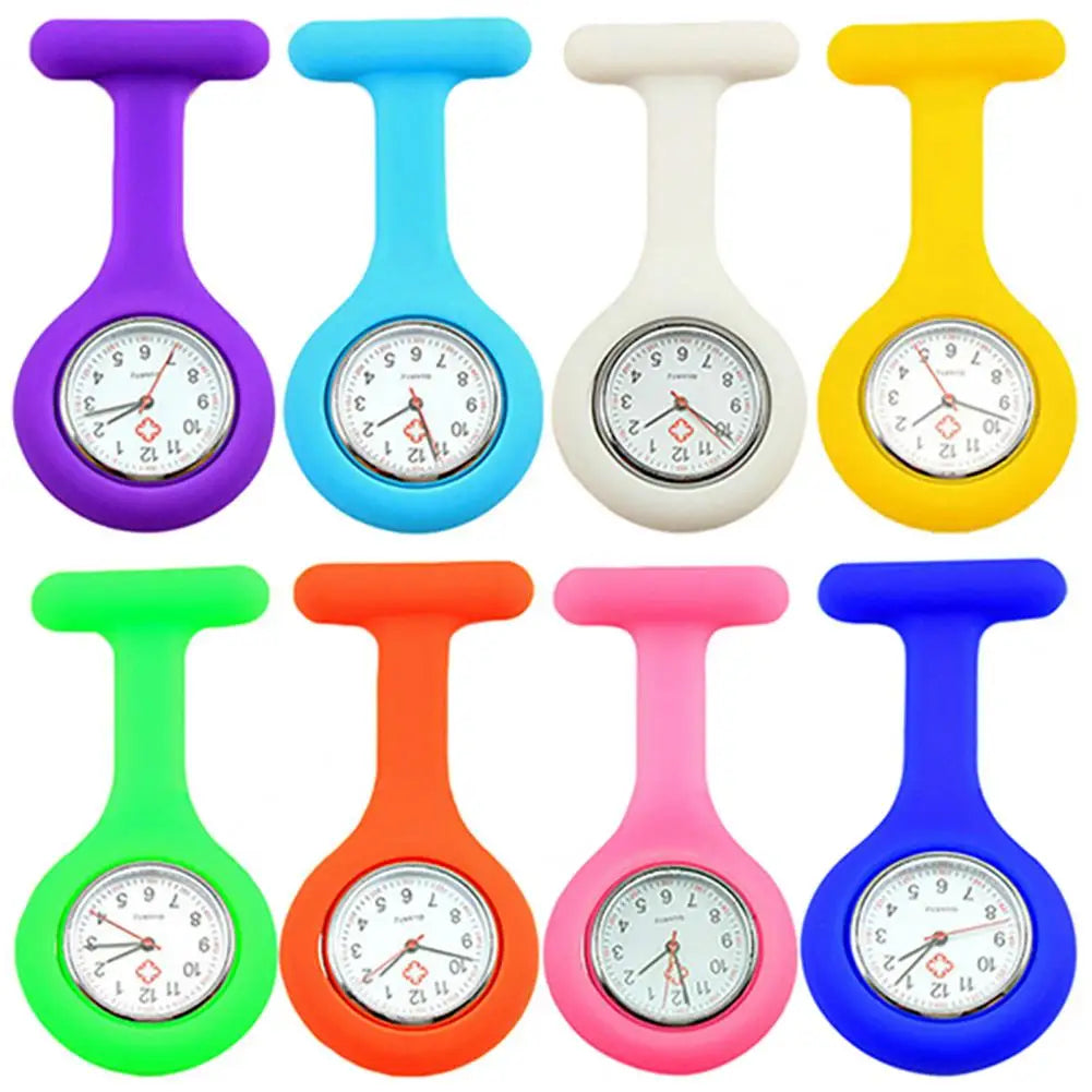 Silicone Nurse Watch Mini Cute Pocket Watches Medical Pocket Watch Lockable Pins Pocket Watch Hanging Quartz Watches Women Men