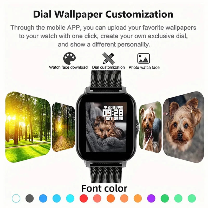 New Smart Watch Men Women Gifts 1.83'' Full Touch Screen Sport Fitness Tracker Smartwatch BT Call Digital smarthwhatch 2024